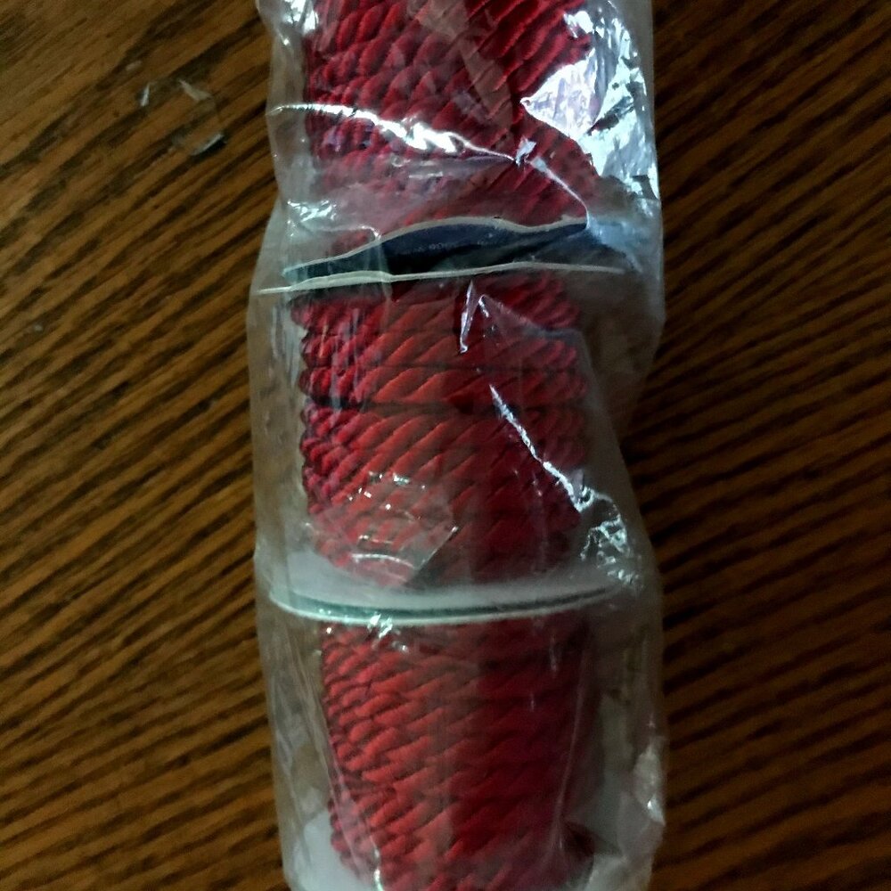 Package Of Three Spools Decorative Burgundy  Cording 3/16" wide/ 4 yds. each